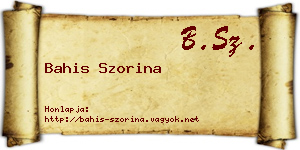 Bahis Szorina névjegykártya